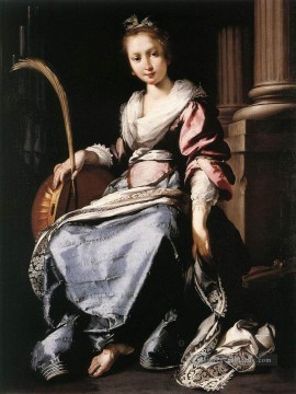St Cecilia italien Baroque Bernardo Strozzi Peinture à l'huile